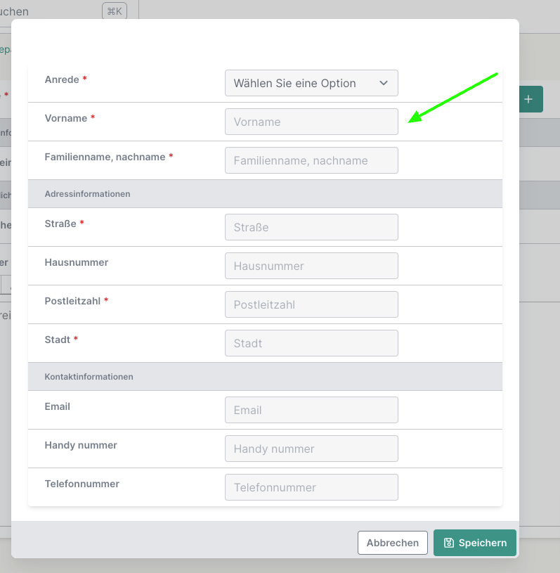 Reparaturauftrag erstellen